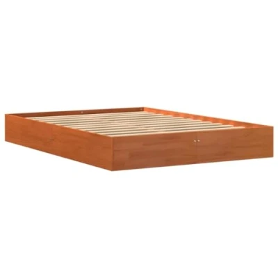 Image de vidaXL Cadre de lit sans matelas cire marron 120x190cm bois pin massif