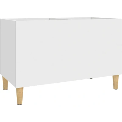 Afbeelding van Platenkast 74,5x38x48 cm bewerkt hout wit