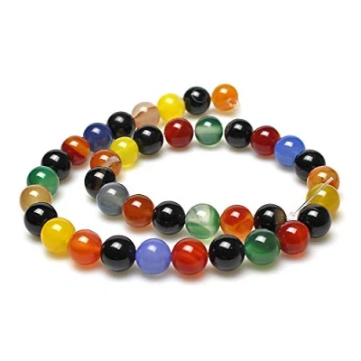 Afbeelding van MJDCB 85 stuks 4 mm natuurlijke ronde agaatkralen voor het maken van sieraden, armbanden, halskettingen