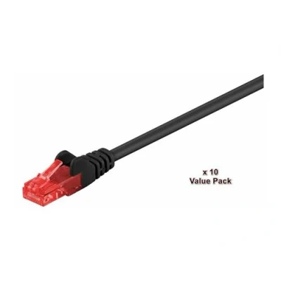 Image de MicroConnect Câble réseau RJ 45 (M) pour 3 m UTP CAT 6 bloqué noir (pack de 10)