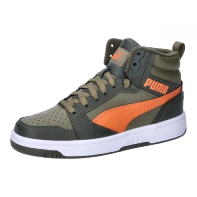 Afbeelding van PUMA Rebound V6 Mid WTR Jr Unisex Sneakers Dark Olive Maple Syrup Maat 37
