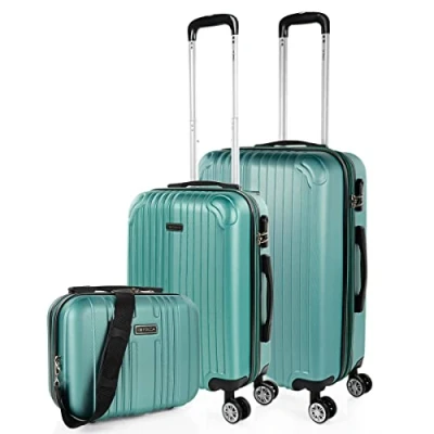 Afbeelding van ITACA Set reiskoffers van ABS met 4 wielen, stevig en lichtgewicht, handvat vergrendeling, cabinekoffer voor handbagage, medium grote koffer, beautycase T71500