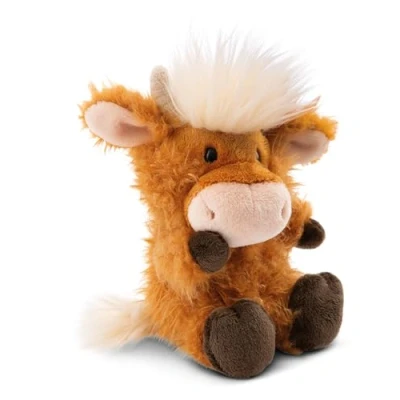 Afbeelding van McMooray Highlands Koe pluche knuffeldier, 22 cm, bruin, schattige knuffel om te knuffelen, spelen, voor kinderen en volwassenen, een geweldig cadeau idee