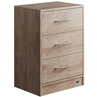 Afbeelding van Casaria Nachtkastje Eloise 3 Laden 54x39x28cm Antraciet