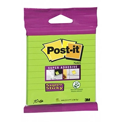 Afbeelding van Memoblok 3M Post it XL LL Super Sticky 101mmx101mm groen met lijn