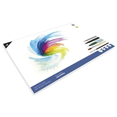 Afbeelding van Blok aquarelpapier Kangaro, roomwit, 3 zijden gelijmd
