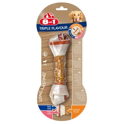 Afbeelding van 8in1 Delights Kauwknook Triple Flavour Kip&amp;Varken&amp;Rund Hondensnacks L