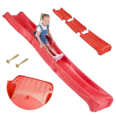 Afbeelding van Buitenglijbaan voor kinderen vanaf 3 jaar, platformhoogte 150 cm (+/ 5 cm), tuinglijbaan speelhuis en speeltoren, geschikt als waterglijbaan de