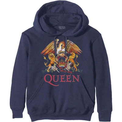 Afbeelding van Queen Classic Crest Hoodie/trui M Blauw
