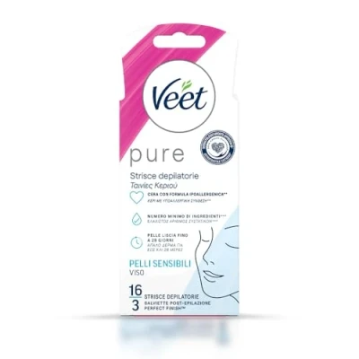 Afbeelding van Veet 16 stuks hypoallergene gezichtshaarstrips