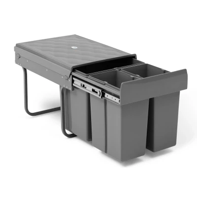 Image de Poubelle tri sélectif 3 compartiments encastrable amoviles 1x15L + 2x8L