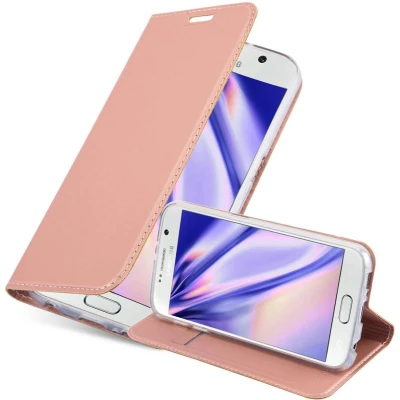 Afbeelding van Cadorabo Hoesje geschikt voor Samsung Galaxy S6 in CLASSY ROSE GOUD Beschermhoes met magnetische sluiting, standfunctie en kaartvakje Book Case Cover Etui