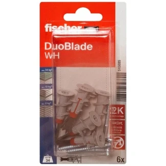 Afbeelding van Fischer duoblade gipsplaatpluggen 44mm met ronde haken 4,2x40mm schroef (Per 6 stuks)