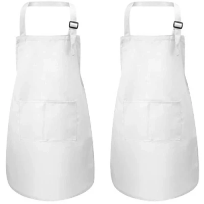 Afbeelding van 2 Stks Kids Schort met Zakken, Verstelbare Kinderen Chef Aprons voor Jongens Meisjes, Peuter Keuken Koken Tuin Bib Aprons, Artist Bakken Crafting Schilderen BBQ (7 13 Leeftijd) 46 x 62cm Kleur: wit
