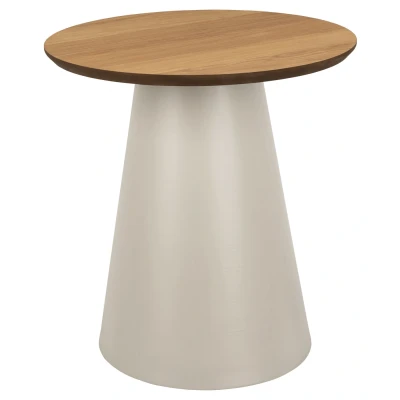 Afbeelding van Hjem Interiors Yde Ronde Bijzettafel Eiken / Grijs Ø45 cm