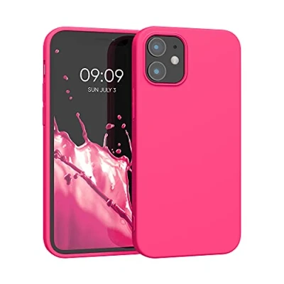 Afbeelding van kwmobile telefoonhoesje geschikt voor Apple iPhone 12 mini Hoesje smartphone Back cover in neon roze