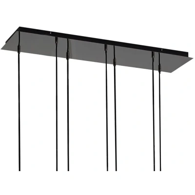 Afbeelding van Lucande Jarven hanglamp, 7 lamps, zwart, glas