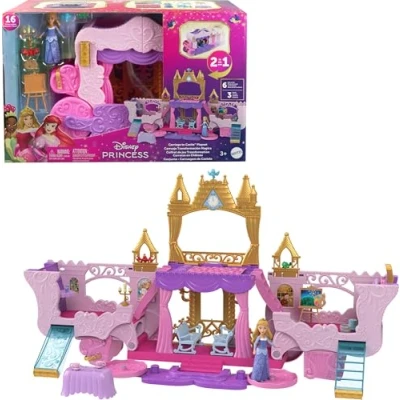 Image de Calèche et château Coffret avec poupée aurore HWX17