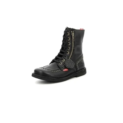 Afbeelding van Kickers Meetickzip dameslaarzen, zwart.