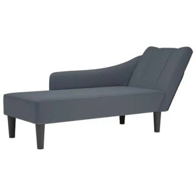 Afbeelding van vidaXL Chaise longue met rechterarmleuning fluweel donkergrijs