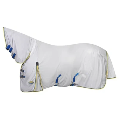 Image de Weatherbeeta Couverture Anti Mouches Comfitec Zephyr Plus Mesh Combo Neck Silver/Blue/Lemon 155/205