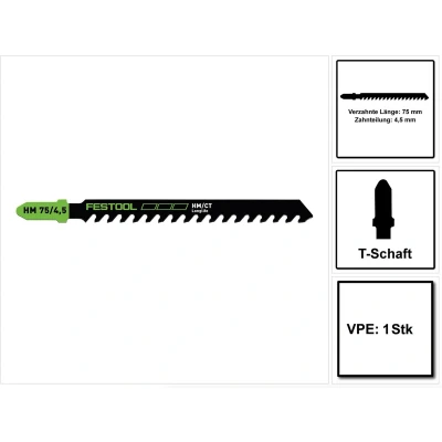 Afbeelding van Festool Decoupeerzaagblad HM 75/4,5 VE=1