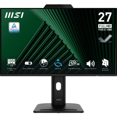 Afbeelding van MSI PRO MP272PMG Full HD IPS Monitor 120Hz 27 inch Webcam 4 Way Adjustable Speakers