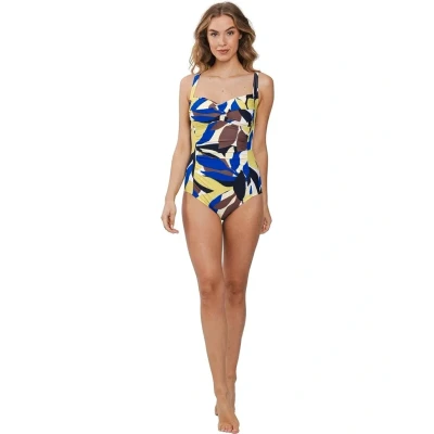 Afbeelding van Pastunette Badpak Beach Leaves Blauw/dessin 40