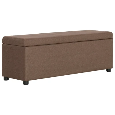 Afbeelding van Bankje met opbergvak 116 cm polyester bruin