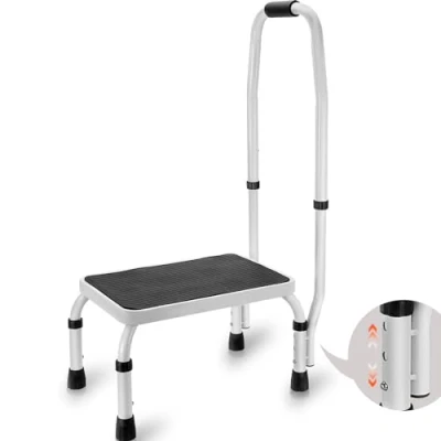 Image de VEVOR Marchepied 1 Marche Capacité 150 kg Pied en Acier 3 Hauteurs Réglables avec Poignée Tabouret Antidérapant Portable pour Tout petits, Adultes, Bureau, Camping cars, Salles de Bains, Maison