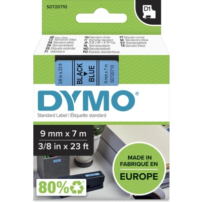 Afbeelding van Dymo 40916 (S0720710) Tape Zwart op blauw (9 mm)