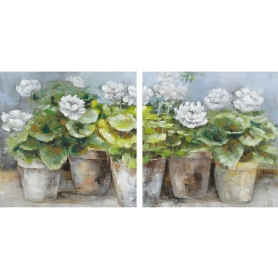 Afbeelding van Schilderij DKD Home Decor 80 x 3,5 cm Bloempot Cottage (2 Stuks)