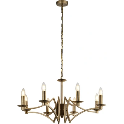 Afbeelding van Searchlight Ascot Luster Ø 72 X 150 Cm Antiek Messing