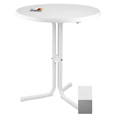 Afbeelding van Beautissu Emma Bistrotafel Ø 60 cm Wit Tuintafel Rond Tafel 70 hoog Weerbestendige Outdoor Made in Germany