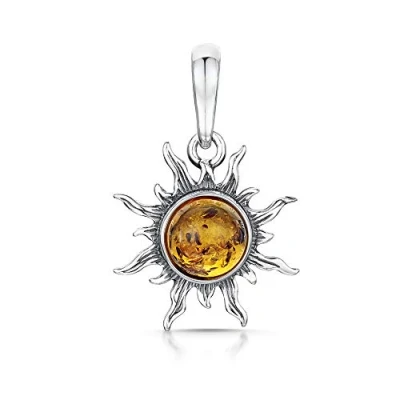 Afbeelding van Amberta Zonnehanger van 925 Sterling zilver met Barnsteen in verschillende kleuren, zilver,