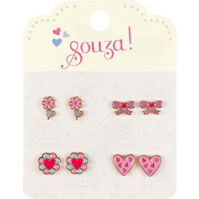 Afbeelding van Souza for kids 4 paar oorbellen bloemen