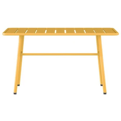 Afbeelding van Vente unique Metalen tuintafel Mosterdgeel MIRMANDE van MYLIA L 89 cm x H 47 D 50