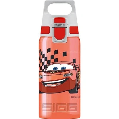 Image de SIGG VIVA ONE gourde enfant Cars (0,5 L), bouteille d&#039;eau avec bouchon étanche, réutilisable sans produits toxiques utilisable à une main