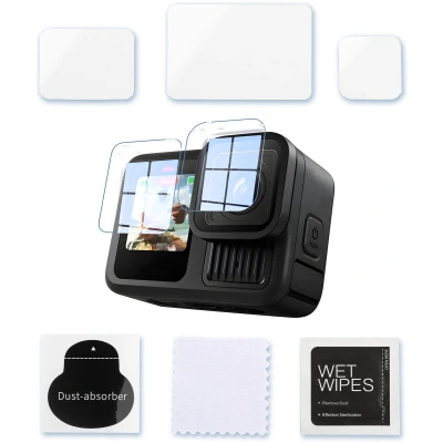 Afbeelding van MOJOGEAR Screenprotector voor GoPro Hero 13 Gehard Glas Complete set Speciaal ontworpen Eenvoudig te bevestigen Transparant