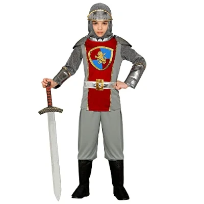 Afbeelding van Widmann Middeleeuwse &amp; Renaissance Strijders Kostuum Dappere Ridder Roeland Jongen Grijs Maat 158 Carnavalskleding Verkleedkleding