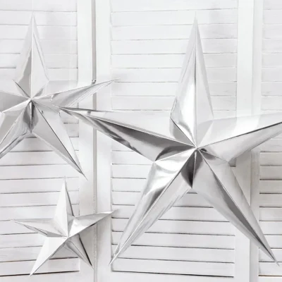 Afbeelding van Papieren ster , 70cm, zilver