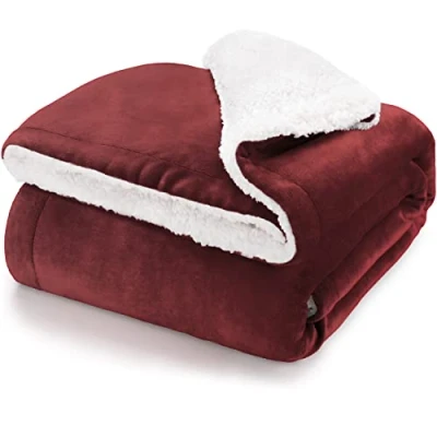 Afbeelding van Blumtal Fleece Deken Sherpa 220x240 Donker Rood