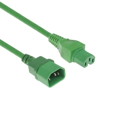 Afbeelding van ACT AK5310 Netsnoer Stroomkabel C14 C15 Groen 2 meter