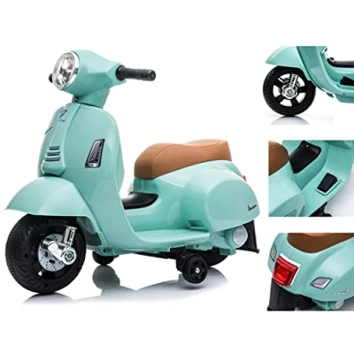 Afbeelding van Vespa elektrische voor kinderen vanaf 2 jaar, 6 V, met geïntegreerde geluiden en verlichting, scooter (munt)