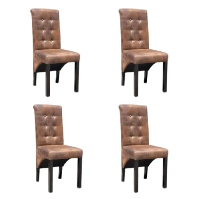 Afbeelding van vidaXL Eetkamerstoelen 4 st kunstleer bruin