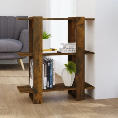 Afbeelding van Boekenkast/kamerscherm 80x30x87 cm gerookt eikenkleurig