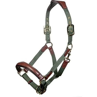 Afbeelding van HKM Halster Luna Leer/Nylon Donkerblauw/Bruin Cob