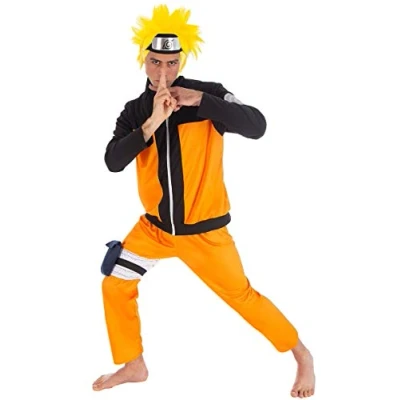 Afbeelding van Zwart en oranje Naruto™ kostuum voor Volwassenen kostuums