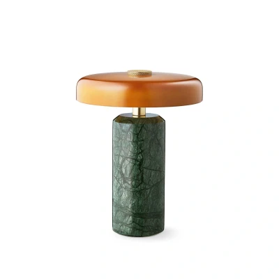 Afbeelding van Trip LED oplaadbare tafellamp, groen/oranje, marmer, glas, IP44