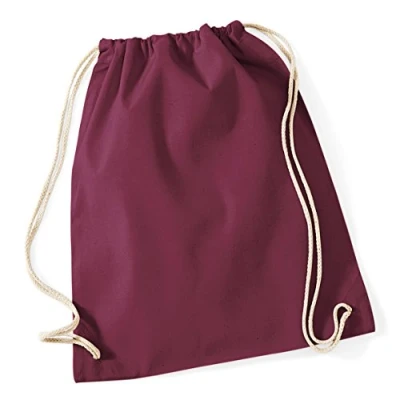 Afbeelding van Westford Mill Cotton Gymsac WM110 Burgundy